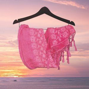 Pink Tassled Bathing Suit Wrap/Coverup